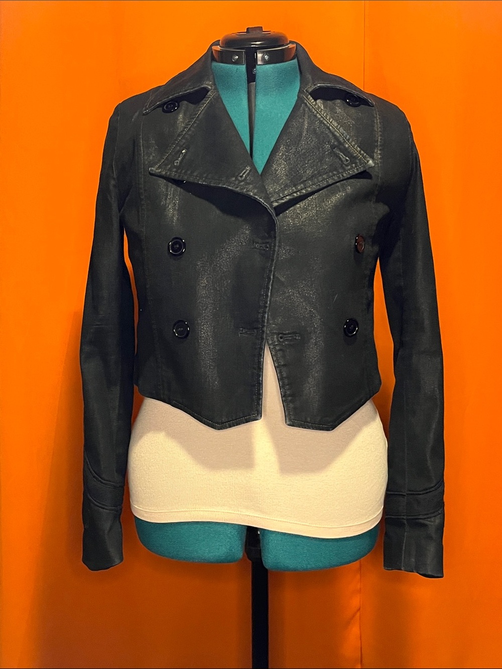 Ralph Lauren black label waxed denim jacket size 8.